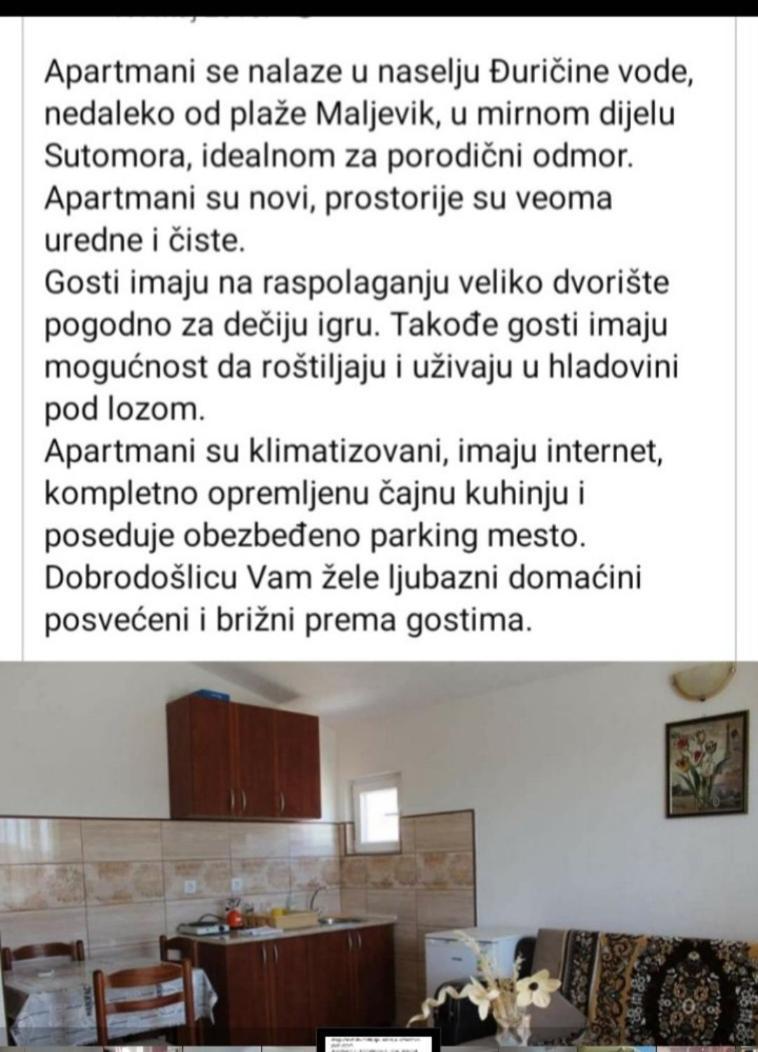 Apartmani Joca Сутоморе Екстериор снимка